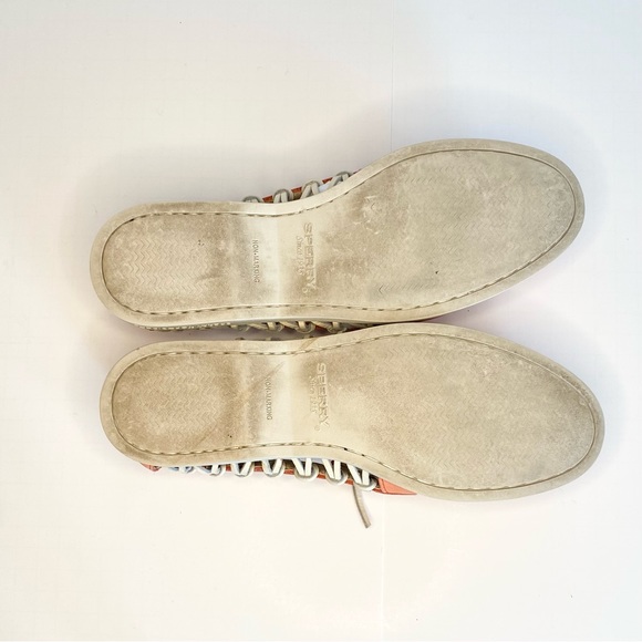 Sperry Top-Sider #STS95546 Peach with open white leather woven sides - Picture 7 of 11